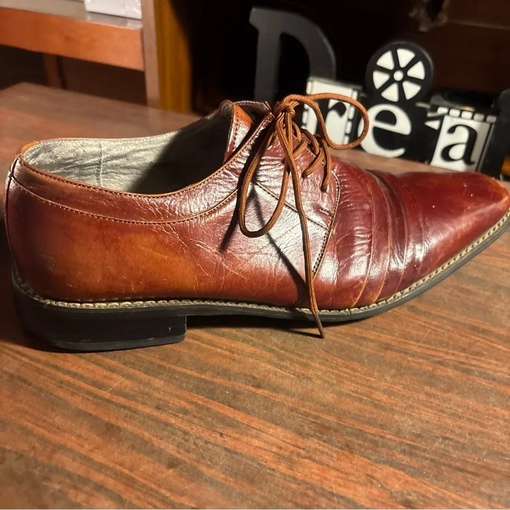 Stacy Adams Rich Brown Leather Oxfords